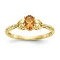 thumbnail image 1 of 10K Yellow Gold Ring Band with Stones (11) November Citrine Oval Diamond Round, Size 8, 1 of 5
