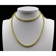 JEWELZKING 10K Yellow Gold Rope Chain Necklace 16'' - 30" 2mm 2.5mm 3mm 4mm 5mm 6mm