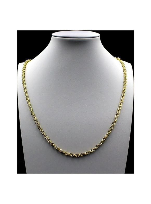 10K Yellow Gold Rope Chain Necklace 2.5MM 14" 16" 18" 20" 22" 24" 26" 28" 30"