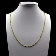 JEWELZKING 10K Yellow Gold Rope Chain Necklace 2MM 14" 16" 18" 20" 22" 24" 26" 28" 30"