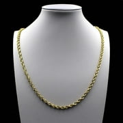 JEWELZKING 10K Yellow Gold Rope Chain Necklace 3MM 16" 18" 20" 22" 24" 26" 28" 30"