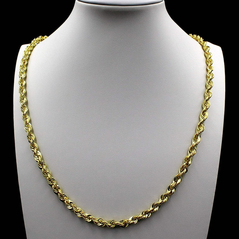 10K Yellow Gold Rope Chain Necklace 5MM 18