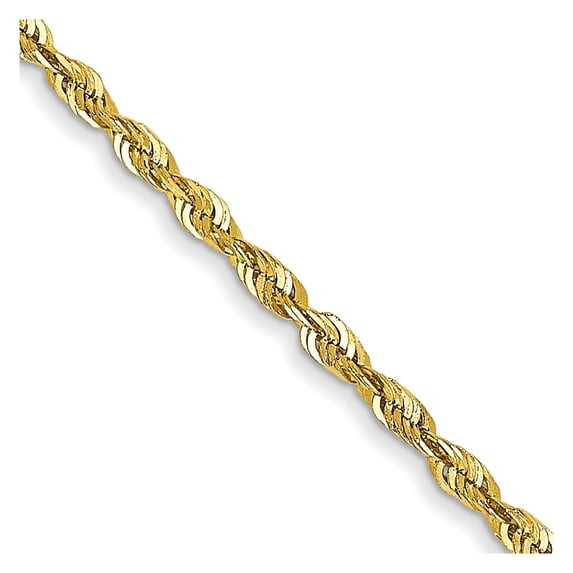 10K Yellow Gold Rope Chain Styles Necklace 1.5 mm Extra-Light D/C 30 inch