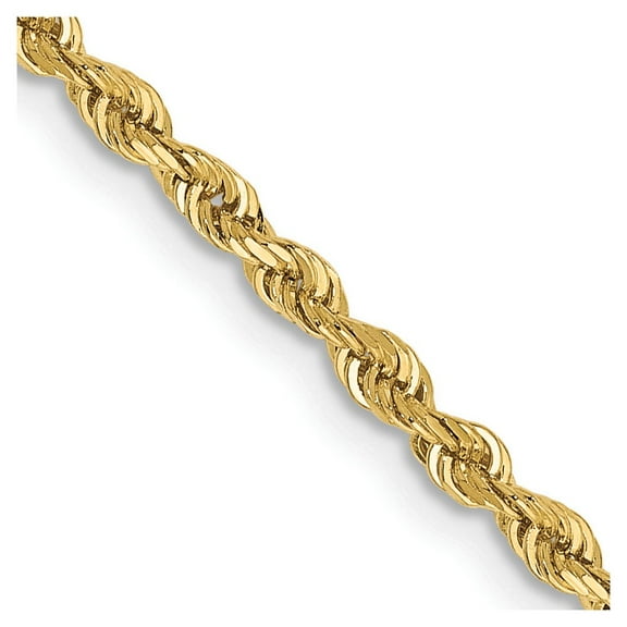 10K Yellow Gold Rope Chain Styles Necklace 2.25 mm D/C Quadruple 16 inch