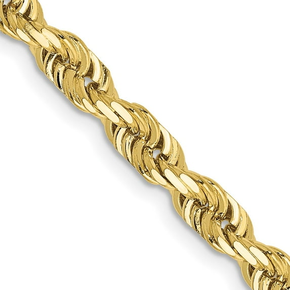 10K Yellow Gold Rope Chain Styles Necklace 4.5 mm D/C Quadruple 20 inch