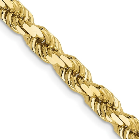 10K Yellow Gold Rope Chain Styles Necklace 4.5 mm Diamond-Cut 26 inch