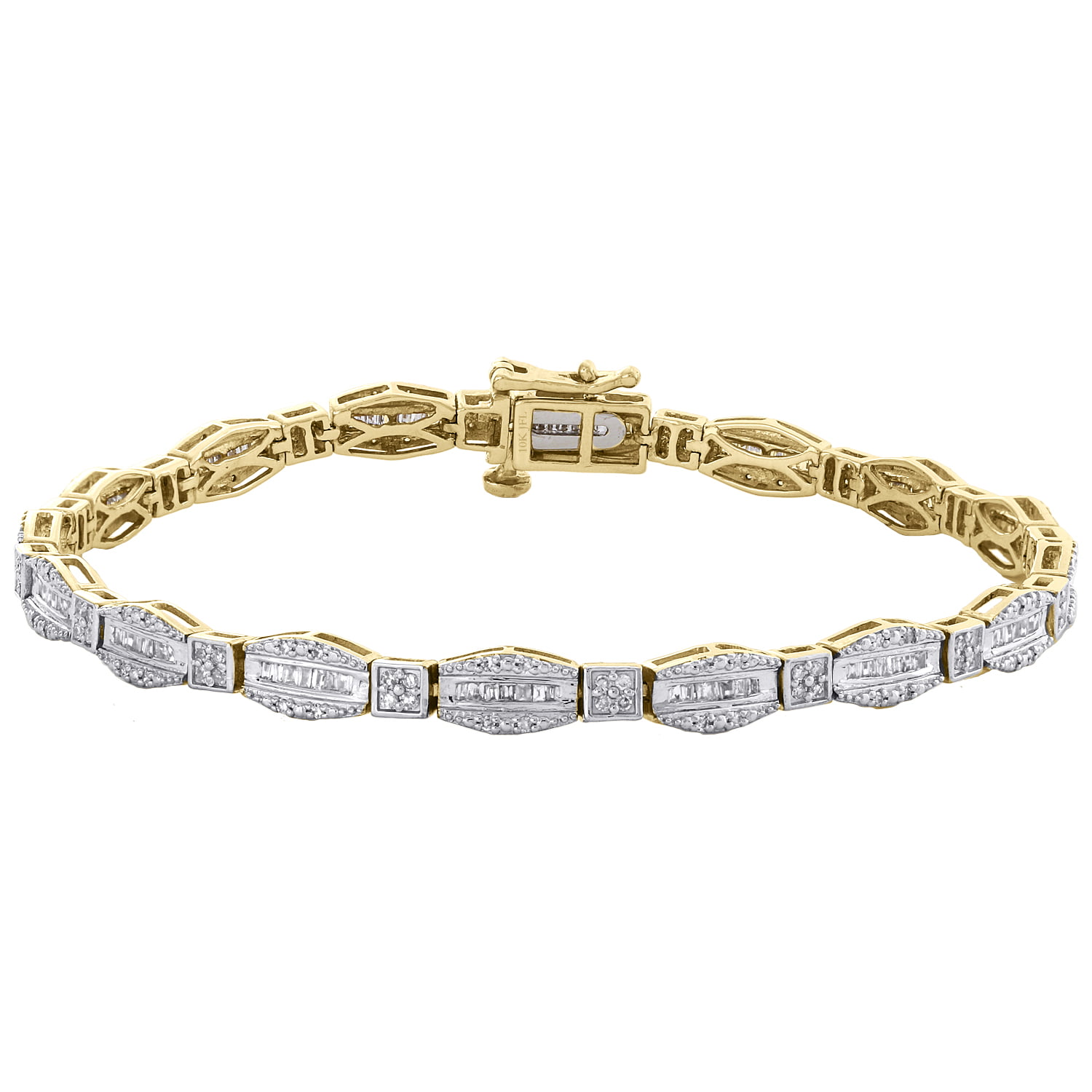 10K White Gold 6.0ct Baguette Diamond Bracelet – Shyne Jewelers™