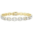 thumbnail image 1 of 10K Yellow Gold Round & Baguette Diamond 9mm Fancy Statement Bracelet 3.75 CT., 1 of 8