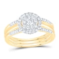 thumbnail image 1 of 10K Yellow Gold Round Diamond 3-Piece Bridal Wedding Ring Set 0.5cttw, 1 of 1