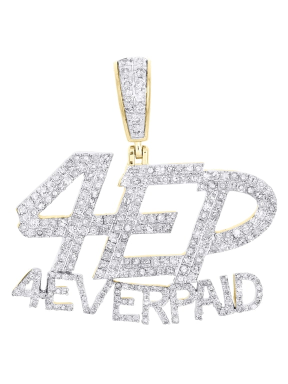 10K Yellow Gold Round Diamond 4 Ever Paid Statement Pendant 1.45" Charm 1.75 CT.