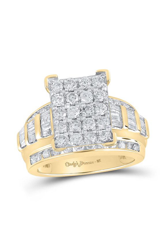 10K Yellow Gold Round Diamond Bridal Engagement Nicoles Dream Collection Ring 2cttw Size 5