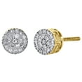 thumbnail image 1 of 10K Yellow Gold Round Diamond Cluster 6mm Small Circle Stud Earrings 0.10 CT., 1 of 5
