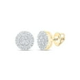 thumbnail image 1 of 10K Yellow Gold Round Diamond Cluster Earrings - 0.1 CTTW, 1 of 1
