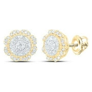 10K Yellow Gold Round Diamond Cluster Nicoles Dream Collection Earrings - 0.625 CTTW