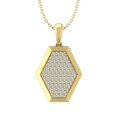 thumbnail image 1 of 10K Yellow Gold Round Diamond Cluster Pendant with Yellow Plated Silver Chain Necklace (1/3 cttw, I-J Color, I2-I3 Clarity), 18", 1 of 4