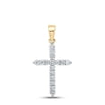 thumbnail image 1 of 10K Yellow Gold Round Diamond Cross Pendant - 0.25 CTTW, 1 of 1