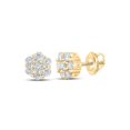 thumbnail image 1 of 10K Yellow Gold Round Diamond Flower Cluster Earrings - 0.25 CTTW, 1 of 1