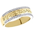 thumbnail image 1 of 10K Yellow Gold Round Diamond Greek Key 2 Row Wedding Band 7.50mm Ring 1/3 CT., 1 of 5
