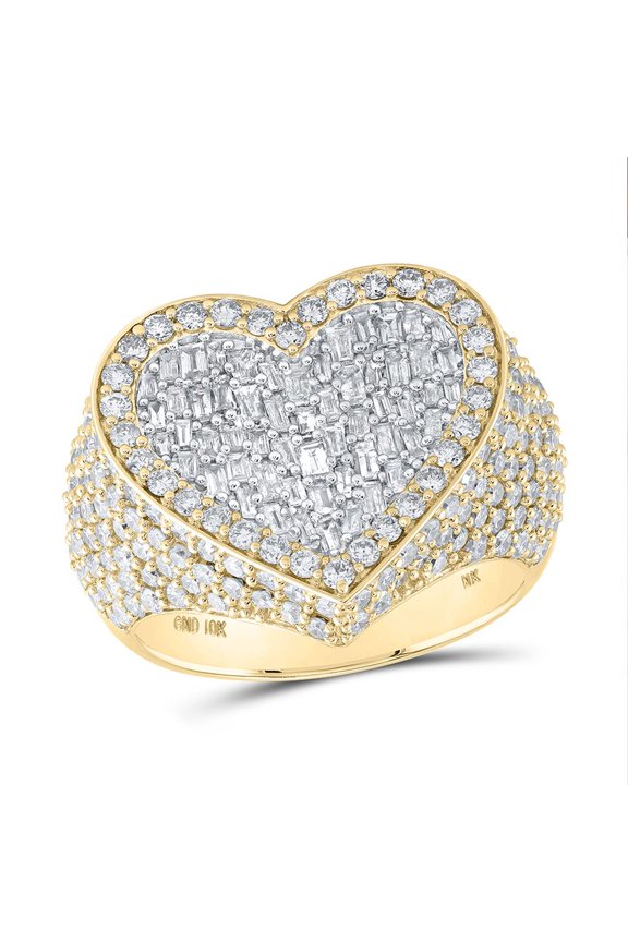 10K Yellow Gold Round Diamond Heart Nicoles Dream Collection Ring 2.75cttw
