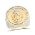 thumbnail image 1 of 10K Yellow Gold Round Diamond Lion Face Circle Ring - 2.375 CTTW, 1 of 1