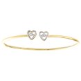 thumbnail image 1 of 10K Yellow Gold Round Diamond Love & Heart Bangle Statement Braeclet 1/10 CT., 1 of 4