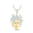 thumbnail image 1 of 10K Yellow Gold Round Diamond Medusa Face Charm Pendant - 2.625 CTTW, 1 of 1
