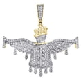 thumbnail image 1 of 10K Yellow Gold Round Diamond Money Bag Drip Pendant 1.30" Pave Charm 1/2 CT., 1 of 6