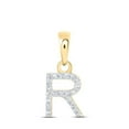 thumbnail image 1 of 10K Yellow Gold Round Diamond R Initial Letter Nicoles Dream Collection Pendant - 0.05 CTTW, 1 of 1