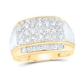thumbnail image 1 of 10K Yellow Gold Round Diamond Ribbed Pave Band Ring 2cttw, 1 of 1