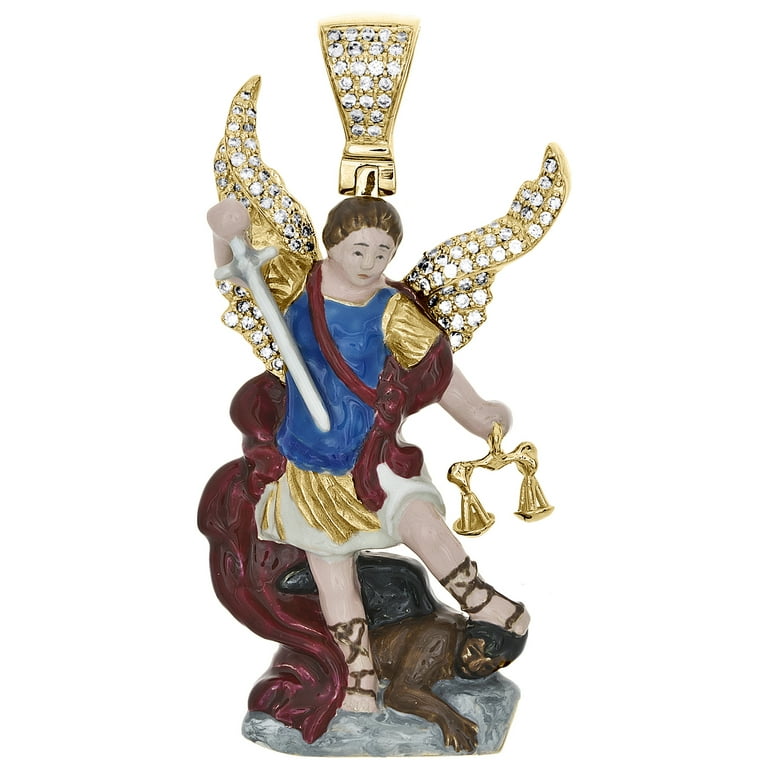 St michael 10k gold pendant deals