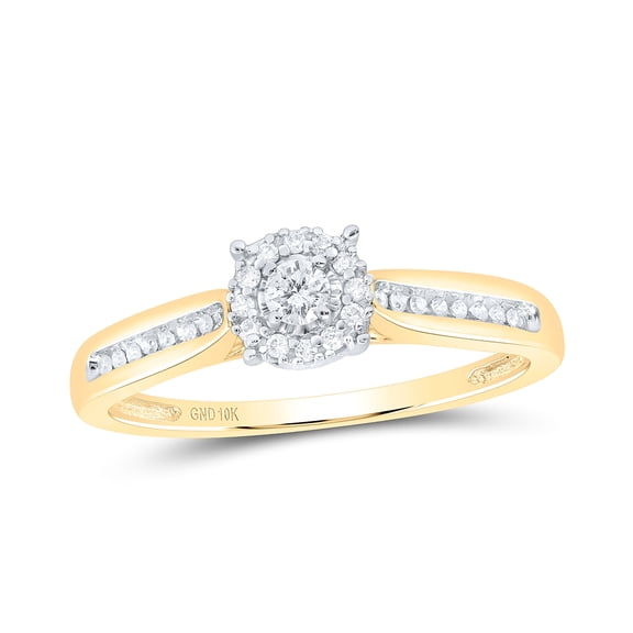 10K Yellow Gold Round Diamond Solitaire Bridal Wedding Engagement Ring 1/6 Cttw, Womens Size: 5-10