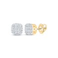 thumbnail image 1 of 10K Yellow Gold Round Diamond Square Earrings - 0.05 CTTW, 1 of 1