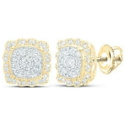 10K Yellow Gold Round Diamond Square Nicoles Dream Collection Earrings - 0.625 CTTW