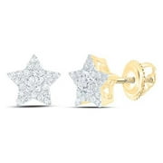 10K Yellow Gold Round Diamond Star Nicoles Dream Collection Earrings - 0.2 CTTW