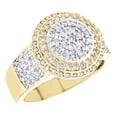 thumbnail image 1 of 10K Yellow Gold Round Diamond Tiered Statement 17mm Cluster Pinky Ring 1.50 CT., 1 of 4
