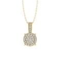 thumbnail image 1 of 10K Yellow Gold Round-Shape Cluster Lab Grown Diamond Pendant with Silver Yellow Plating Cable Chain Necklace 18" (3/8 Carat, VS Clarity, D-F Color), 1 of 4