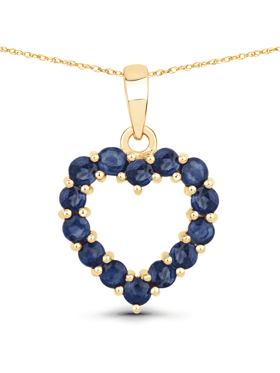 Fine Color Jewels 10K Yellow Gold Ruby Heart Necklace