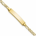 thumbnail image 1 of 10K Yellow Gold Semi-Solid Figaro Link Id Bracelet (6 X 4.4) Made In United States 10dcid134-6, 1 of 5