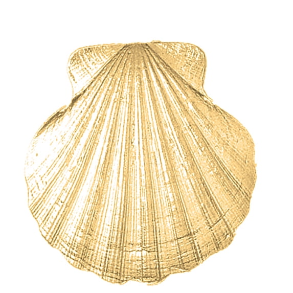 10K Yellow Gold Shell Pendant - 41 mm