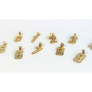 JB JEWELRY HOUSE INC 10K Yellow Gold Single Digit Number Diamond Cut Pendant Charm