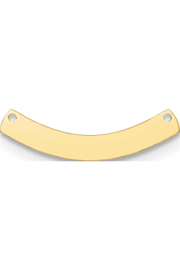 10K Yellow Gold Small Curved Blank Bar