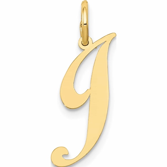 Jewelry by Sweet Pea 10K Yellow Gold Medium Fancy Script Initial J Charm