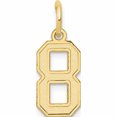 thumbnail image 1 of 10K Yellow Gold Small Satin Number 8 Charm (18 X 7) Made In United States -Jewelry By Sweet Pea, 1 of 5