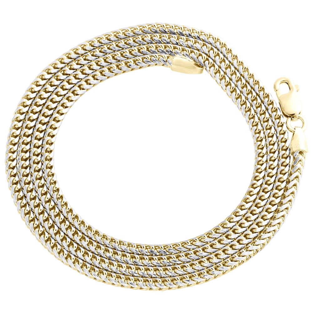 10K Yellow Gold Solid Diamond Cut Franco Box Chain 2mm Necklace 22