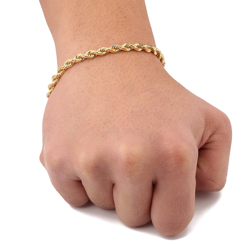 Real 10k Yellow Gold rope Bracelet 6.5mm 8