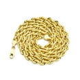 thumbnail image 1 of 10K Yellow Gold Solid Diamond Cut Rope Chain Necklace (6mm, 30"), 1 of 9