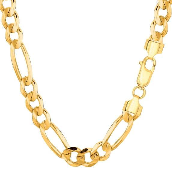 10K Yellow Gold Solid Figaro Link Necklace Chains 2.5MM - 8MM, 16" - 30", Gold Chain for Men & Women, 100% Real 10K Gold, Next Level Jewelry