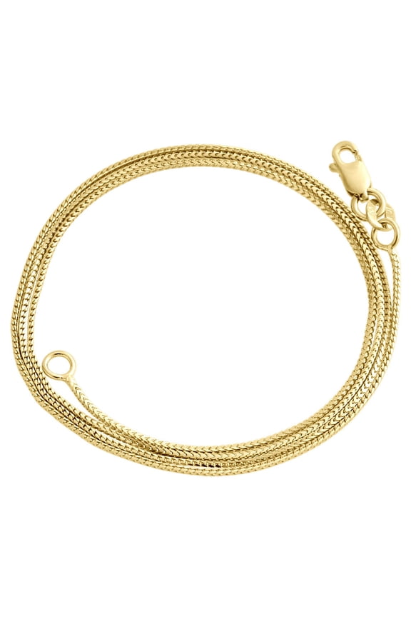 10K Yellow Gold Solid Franco Box Chain Closed Link 0.75mm Necklace 24 Inch