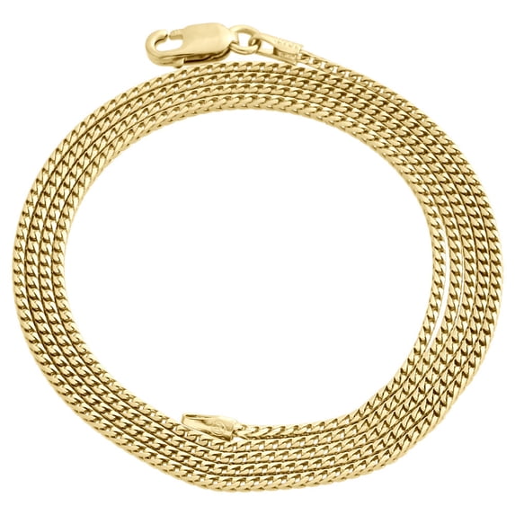 10K Yellow Gold Solid Franco Box Chain Closed Link 1.25mm Necklace 24 Inch