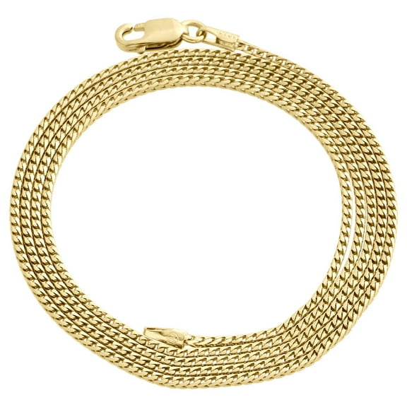 10K Yellow Gold Solid Franco Box Chain Closed Link 1.25mm Necklace 30 Inch